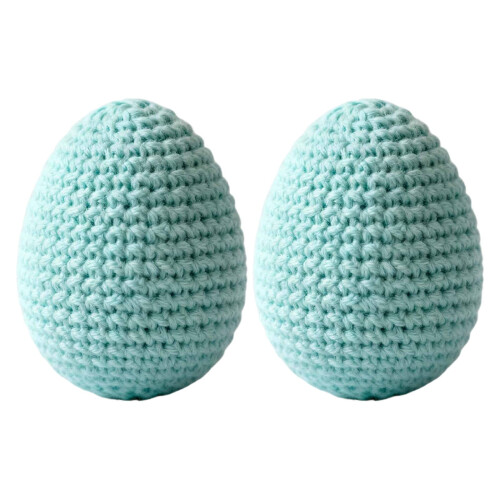 Hand Crocheted Easter Egg Ornament Light Blue Foam Filled