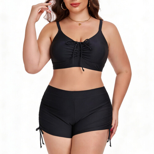 Σετ Tankini για γυναίκες, μεγάλα μεγέθη, με ενσωματωμένα στηθόδεσμα και ρυθμιζόμενο
