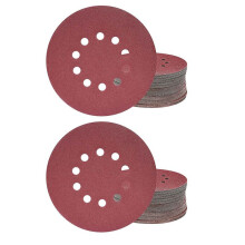 225mm Sanding Discs,50Pcs P120 Grit 10 Hole Round Sandpaper Pads,for Drywall Sander Long-Neck Sander Sanding Giraffe