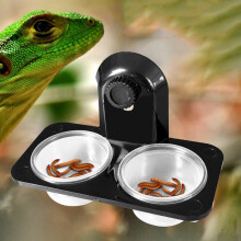 Dobbeltgitter Krybdyr Foder Vand Foderskål Insekter Edderkoppeakvarium Potter (Dobbeltgitter med Skrue, 1 stk)