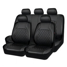 Leather Car Seat Covers Full Set for Alfa Romeo 147 Hatchback, Waterproof Nonslip Breathable Black Interior Upgrade