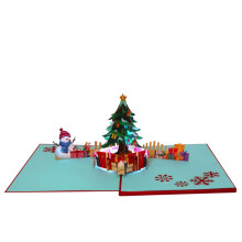 Carte de Noël musicale pop-up avec lumières 15 x 20 cm
