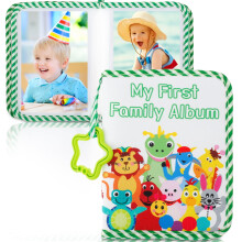 Baby Photo Album – Soft Cloth, Safe First Year Memory Book, Easy to Use, Compatible with Newborn & Toddler
