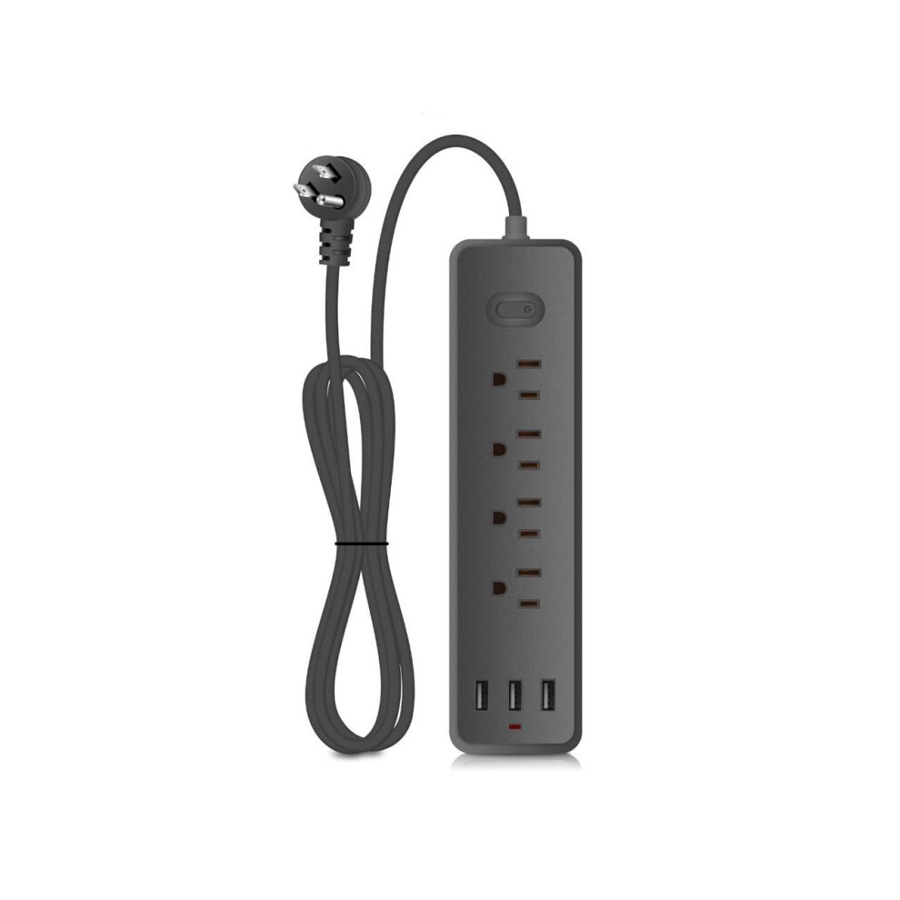 3-Usb 5-Outlet Surge Protector Power Strip, 4Ft Flat Plug, 900J, Wall Mountable, Compatible With Home/Office/Dorm 9365509078099