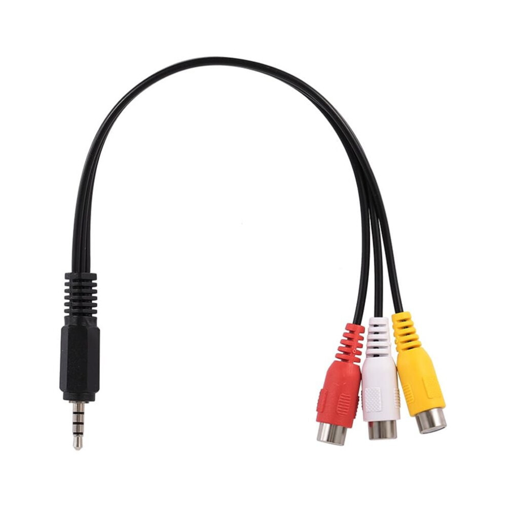 3.5Mm To 3-Rca Av Adapter Cable, Compatible With Rca Audio/Video Devices 9365509078143