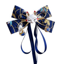 Red Bow Hairpin with Tassels and Fox Decor for Chinese New