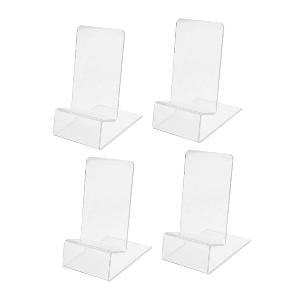 4Pcs Clear Acrylic Phone Stand Durable Transparent Display Holder For Desktop Retail Countertop 9092120168525