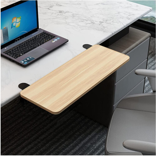 Foldable Under Desk Keyboard Tray with Stable Mount, Ergonomic Drawer for Compact Workstation