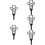 5Pcs Durable Black Iron Cemetery Stakes Outdoor Decorative Yard Plug 10