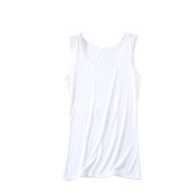 Blusas de verano de tallas grandes para mujer, blusas casuales sin mangas con cuello redondo y encaje (blancas, talla L).