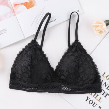 French Style Bralette Seamless Deep V Lace Bras Wireless Thin Underwear Stretch Lingerie Soft Comfortable Bras For Women