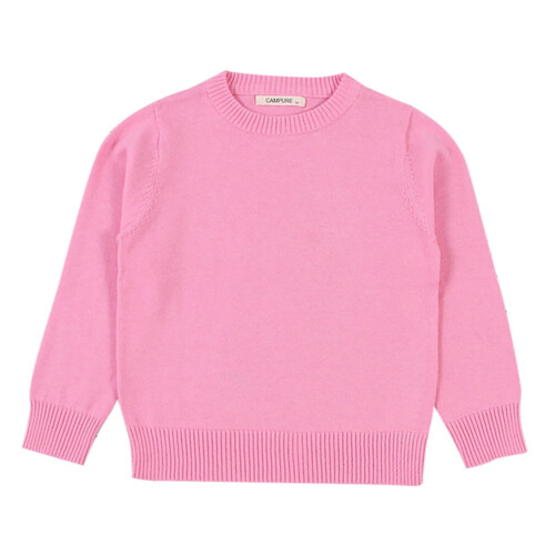 Kids Knit Pullover Sweater Long Sleeve Round Neck Solid