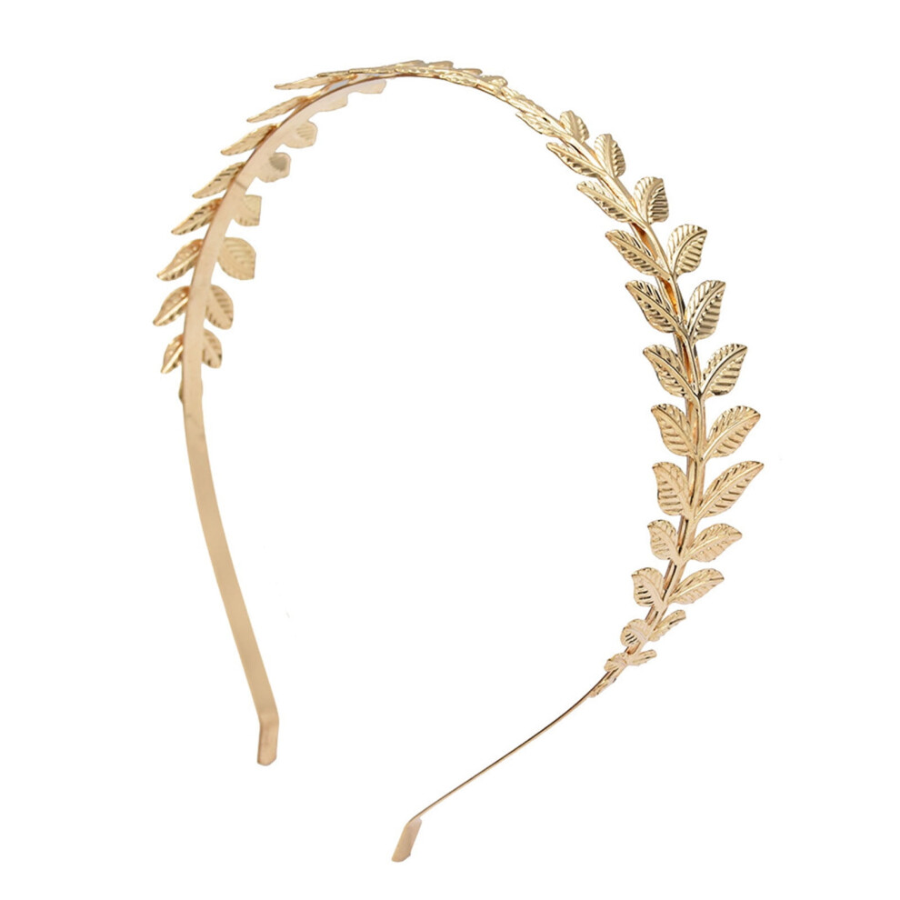 Unisex Gold Xinwanna Greek Goddess Headband Leaf Branch Hair Hoop Crown Bridal Wedding Headpiece Greek Goddess Accessories (Golden)