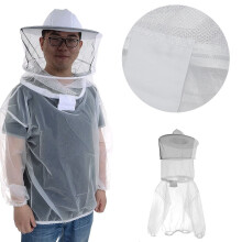 Avental com véu de malha para apicultor, roupa de proteção contra abelhas para meio corpo (um tipo)
