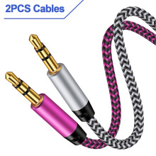 Kabely Aux, stereo kabel 3,5 mm samec-samec kompatibilní s adaptérem pro iPhone, do auta, sluchátek a špuntů do uší