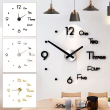 3D DIY Frameless Silent Wall Clock Sticker – Acrylic, Adjustable Numerals, Mirror Finish, Modern Home/Office Decor