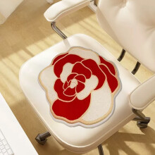 Flower-Shaped Red Rose Chair Cushion, 15.75" x 15.75", for Valentine’s Day, Christmas & Party Decor – Compatible with Standard Chairs
