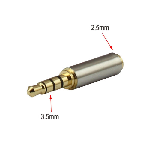 Adaptér 3,5mm jack, adaptér z 3,5mm samec na 2,5mm samice, adaptér pro sluchátka