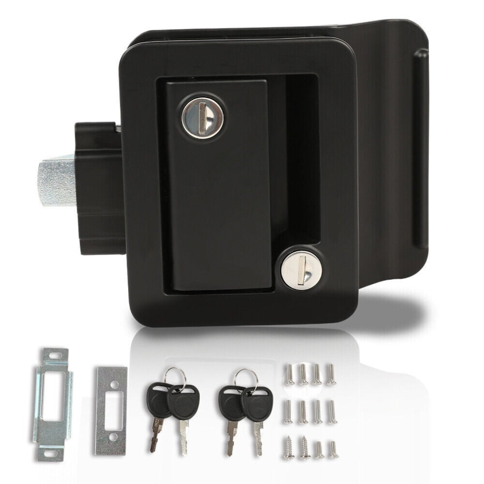 2 Black Rv Paddle Entry Door Lock Latch Handle Knob Deadbolt Camper Trailer New 9365509115206