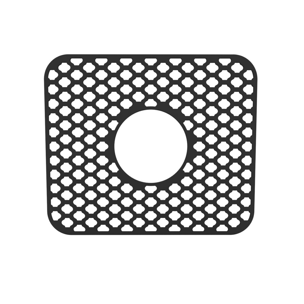 Silicone Sink Mat, Grey Non-Slip Folding Sink Protector For Farmhouse, Stainless Steel & Porcelain Sinks (13.5X11.6in, Center Drain) 9365509118030