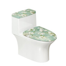 Cherry Blossom Sky Polyester Bathroom Seat Covers for Gift, Elastic Edge Dust-Proof Stays in Place, Stretchy Fabric, 17"x21"