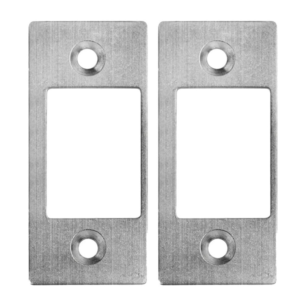Deadbolt Strike Plates Large Hole And Narrow Edge Frame Striker Deadbolt Repair 2Pcs-Silver 9365509126417