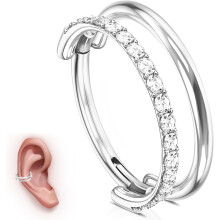 G23 Titanium Cartilage Hoop Earrings (16G, 8/10/12mm) – Hypoallergenic CZ Conch, Helix, Septum, Lip Rings, Compatible with G23