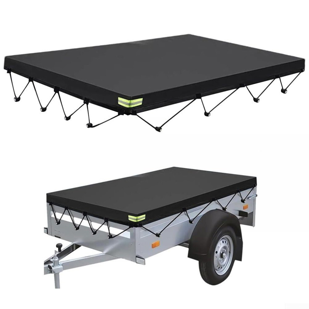 Heavy Duty Waterproof Truck Tarp 420D Oxford Trailer Tarpaulin With Reinforced Seams And Elastic Edge 9092120169621