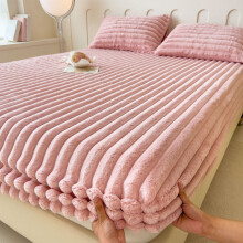 Dik hoeslaken van imitatiebont 90x80 inch, melkkleurig fleece winterbeddengoed voor studentenkamers en slaapzalen – roze