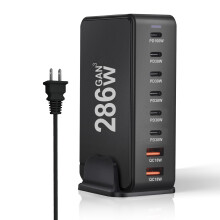 286W USB C Charging Station 8Port GaN3 Fast Charger Hub for MacBook iPhone Samsung