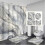 1pc/4pcs Marble Texture Geometric Pattern Bathroom Accessori 1