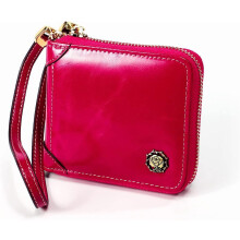 Small Womens Wallet, RFID Blocking Genuine Leather Purse Zip Around Credit Card Holder Purse Clutch Wallet with Wristlet