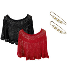 Gebreide poncho, lange sjaal, rebozo voor dames, gehaakte omslagdoek, doorschijnende sjaal voor vrouwen, omslagdoek voor vrouwen, capes voor vrouwen,