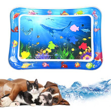 Summer Inflatable Splash Pad 26x18.5Inch for Pets Cooling Mat with Non-Slip Surface Outdoor Water Play Pool Dog Cat Cooling Relief from Heat