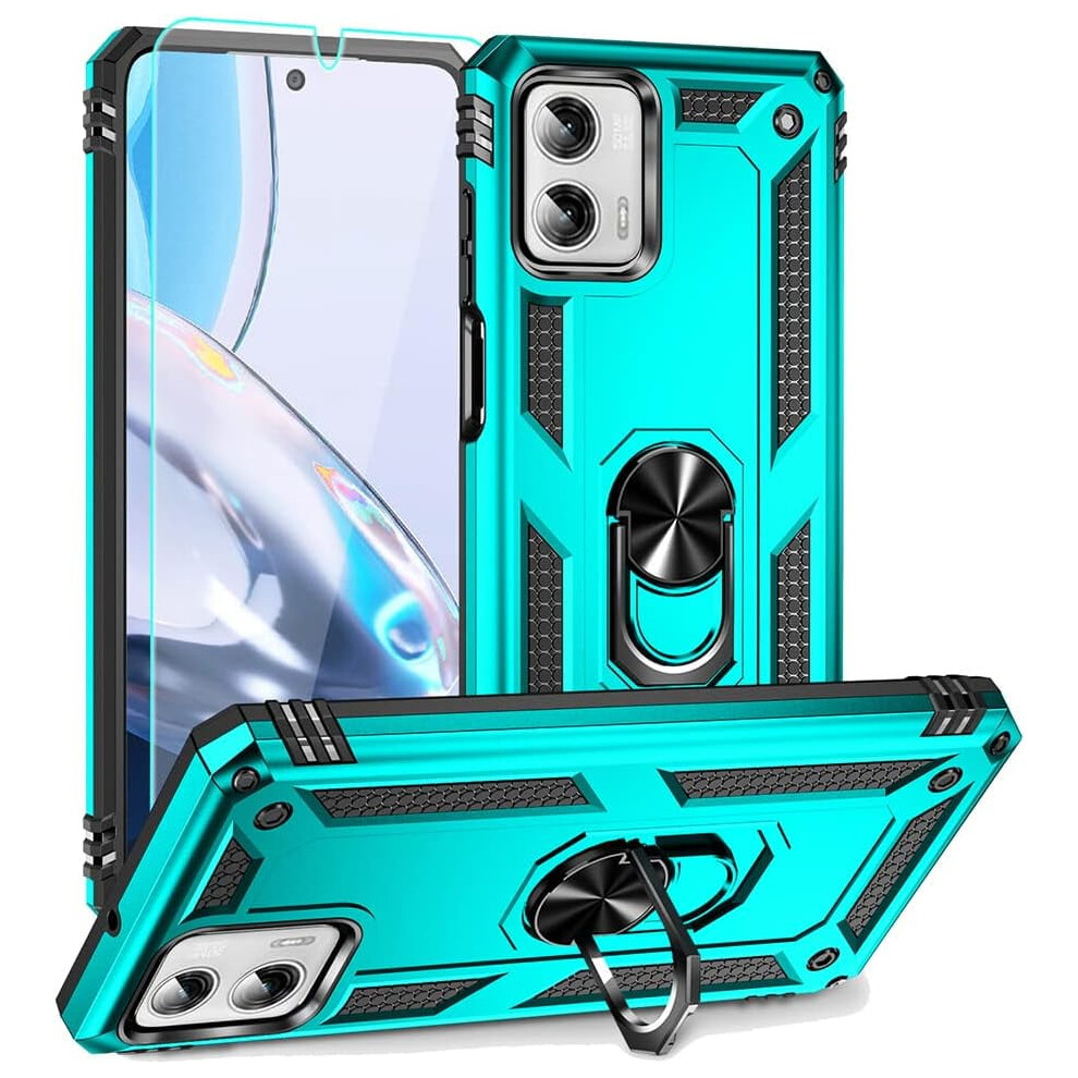 Moto G Power 5G 2023 Case With Hd Screen Protector, Military-Grade Ring Kickstand, 15Ft Drop Tested – Compatible With Moto G Power 5G 2023 9365509228555