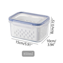 Fridge Fruit & Veg Storage Containers, Leak-Proof with Lid & Removable Colander, Space-Saving Fresh Produce Organizer