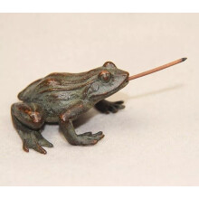 Brass Frog Animal Statue Small Tabletop Figurine