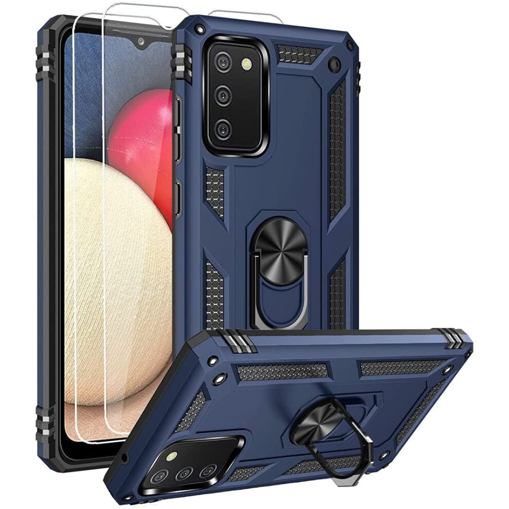 Compatible With Samsung A02s Case: Hd Screen Protector, Military-Grade Ring Kickstand, Car Mount, 15Ft Drop-Tested 9365509231678