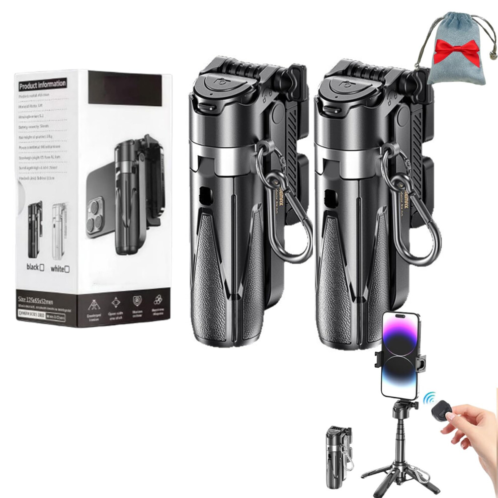 Magnetic Phone Tripod 360 Rotatable With UsbâC Rechargeable Battery And Retractable Arm For Travel Vlogging (P80â2A) Black 9092120169515
