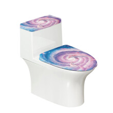 Pink Dolphin Pattern Toilet Protector Cover, Easy Care Stretch Fit Polyester Fabric Toilet Lid Covers