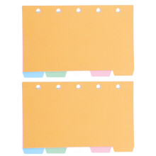 sæt ringbind, faner, skilleark, indeks, separator, side 10,50 x 6,20 x 0,01 cm
