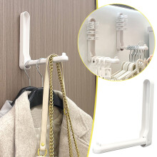 Wall Mounted Laundry Hanger, Plastic Telescopic Folding Drying Rack, Space Saving Clothes Organizer for Home Storage