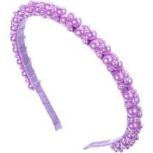 Elegant Purple Faux Pearl Headband for Women & Teens – Beaded Lavender Hair Accessory for Birthday, Wedding – Compatible with All Hair Types