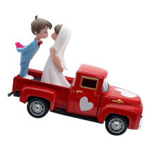 Retro Pickup Truck Cake Topper with Bride and Groom