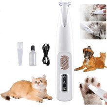 (White regular style) Electric Pet Clippers Dogs Grooming Low Noise Pet Paws Clipper Dog Paw Trimmer