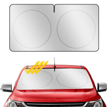 Pare-soleil de pare-brise pliable avec ouverture, universel, pour voitures, camions, berlines et SUV, argenté