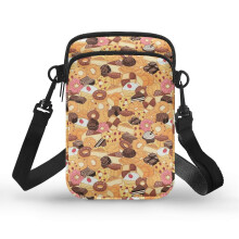 Axelväska för unisex utomhussemesterresor tårta och dessertmönster crossbody små väskor justerbar rem