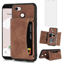 Google Pixel 3 XL Wallet Case with HD Screen Protector, PU Leather Card Holder & Stand – Compatible with Pixel 3 XL