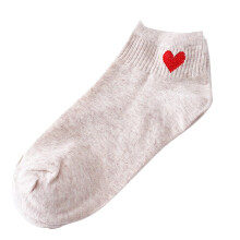 Ankelsokker, Crew Socks Dame Hjerteformede Mote Skateboardsokker Komfortable Sokker Dresssokker,, Beige