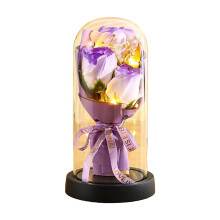 Light-Up Eternal Rose in Glass Dome – Romantic Preserved Flower Gift for Women, Compatible with Valentine’s, Mother’s Day & Birthdays